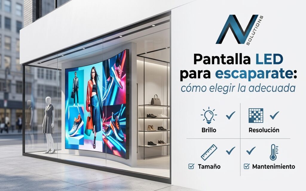 pantalla LED en escaparate de tienda de ropa